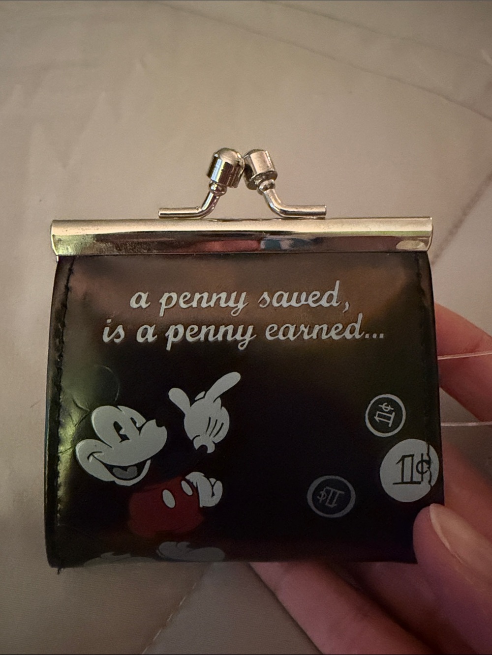 Disney Mickey Mouse Clasp Coin Purse - Black, Red, White